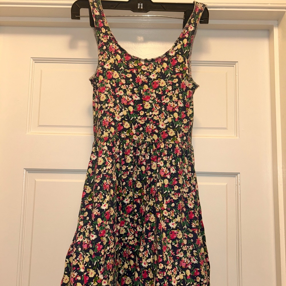 Hollister Floral Mini Dress - Black and Pink